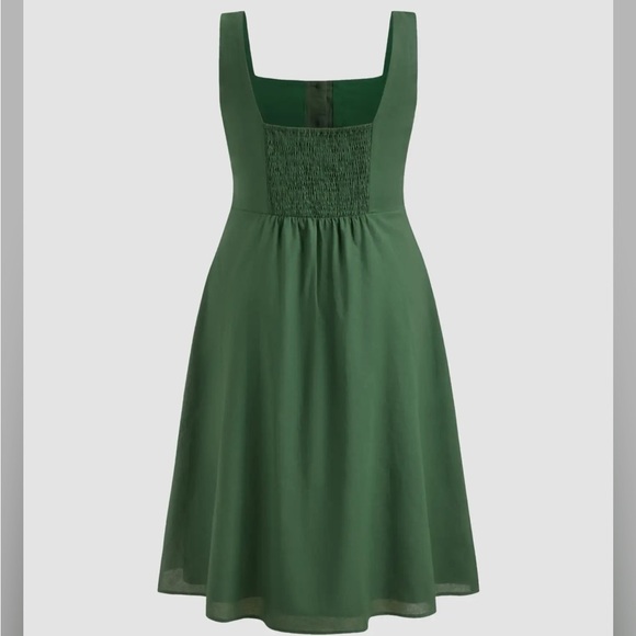Cider Linen Blend Green Midi Dress - Picture 2 of 10